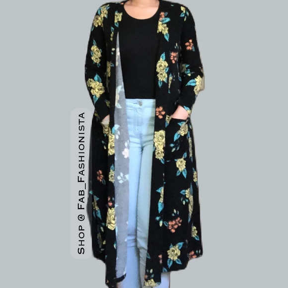 Lularoe Sarah Floral Cardigan Sweater size Small - Picture 17 of 17
